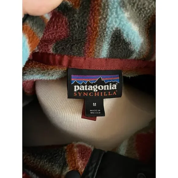 Patagonia Synchilla Delta Cider Red Aztec print 2016 collection Medium